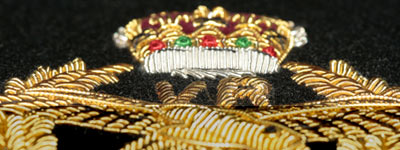 Close up side detail of Wire Blazer Badge